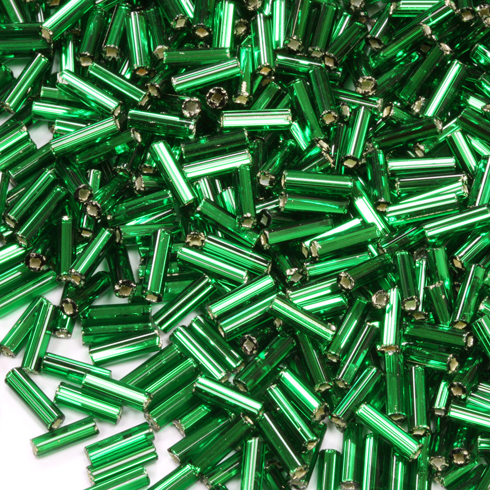 Emerald 6.6mm Bugle Silver Lined - Pack of 50g