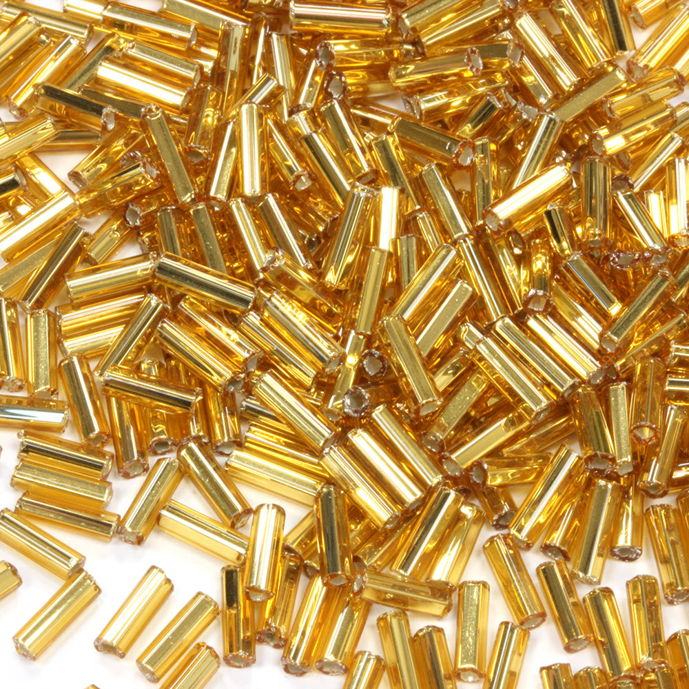 Gold 6.6mm Bugle Silver Lined - Pack of 50g