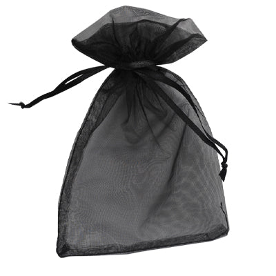 Gift Bag Black Organza Rectangle 100x150mm-Pack of 10