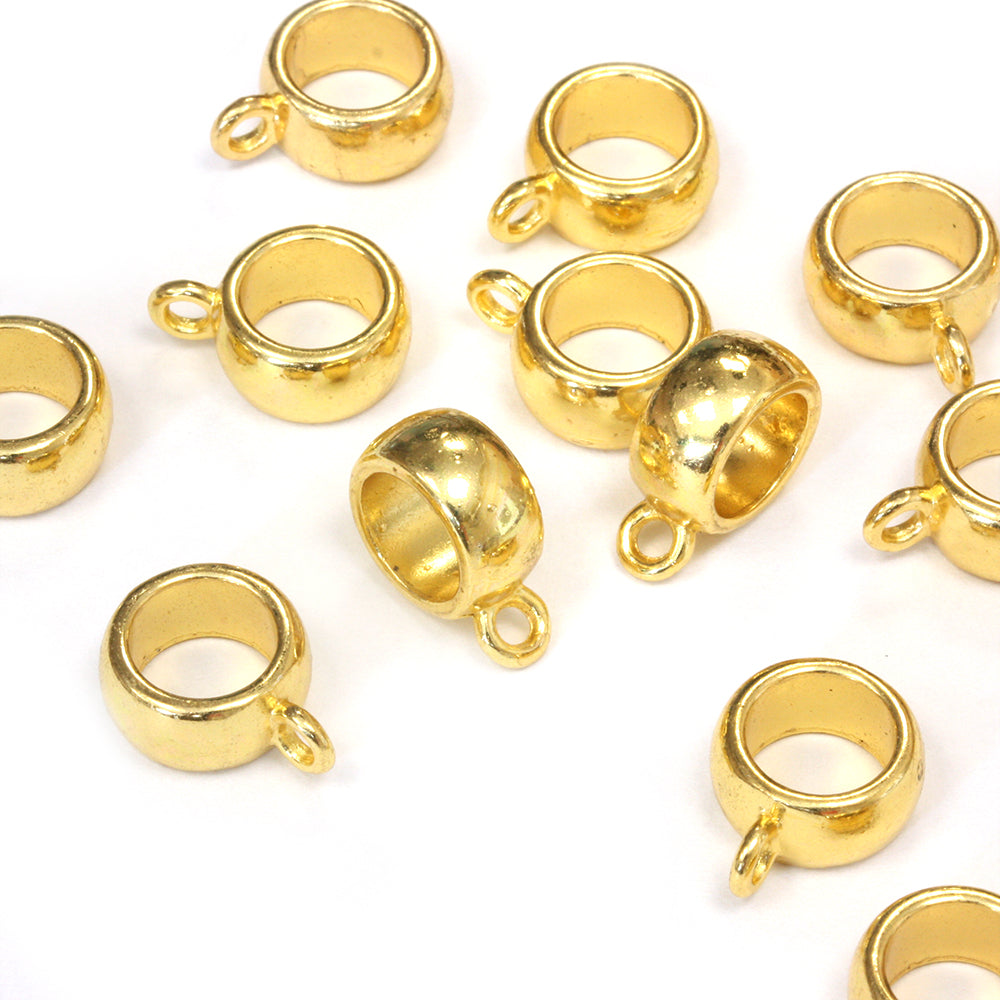 Large Bead Hanger Gold Plated 6x11mm - Pack of 20