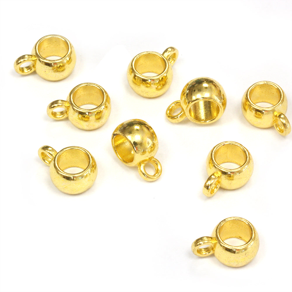 Small Bead Hanger Gold Plated 8x5mm - Pack of 20