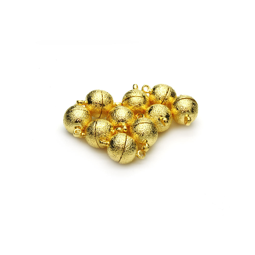 Stardust Magnetic Clasp Gold Plated Metal Round 10mm-Pack of 5
