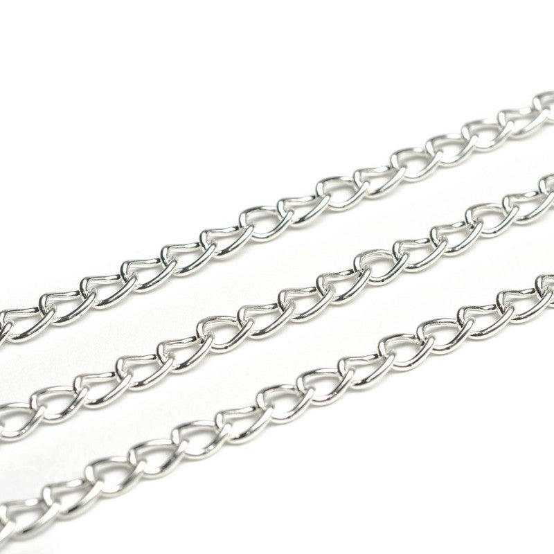 Heavy Chain Silver Plated Metal 4.5mm-Pack of 10m