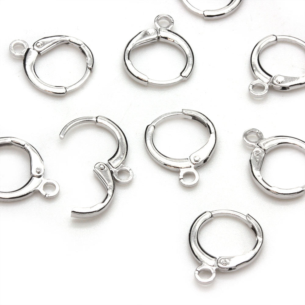 Ear Sleepers Silver Plated 15x12mm - Pack of 10