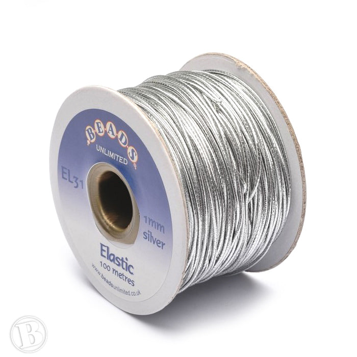 Metallic Elastic Silver Elastic 1mm-Pack of 100m