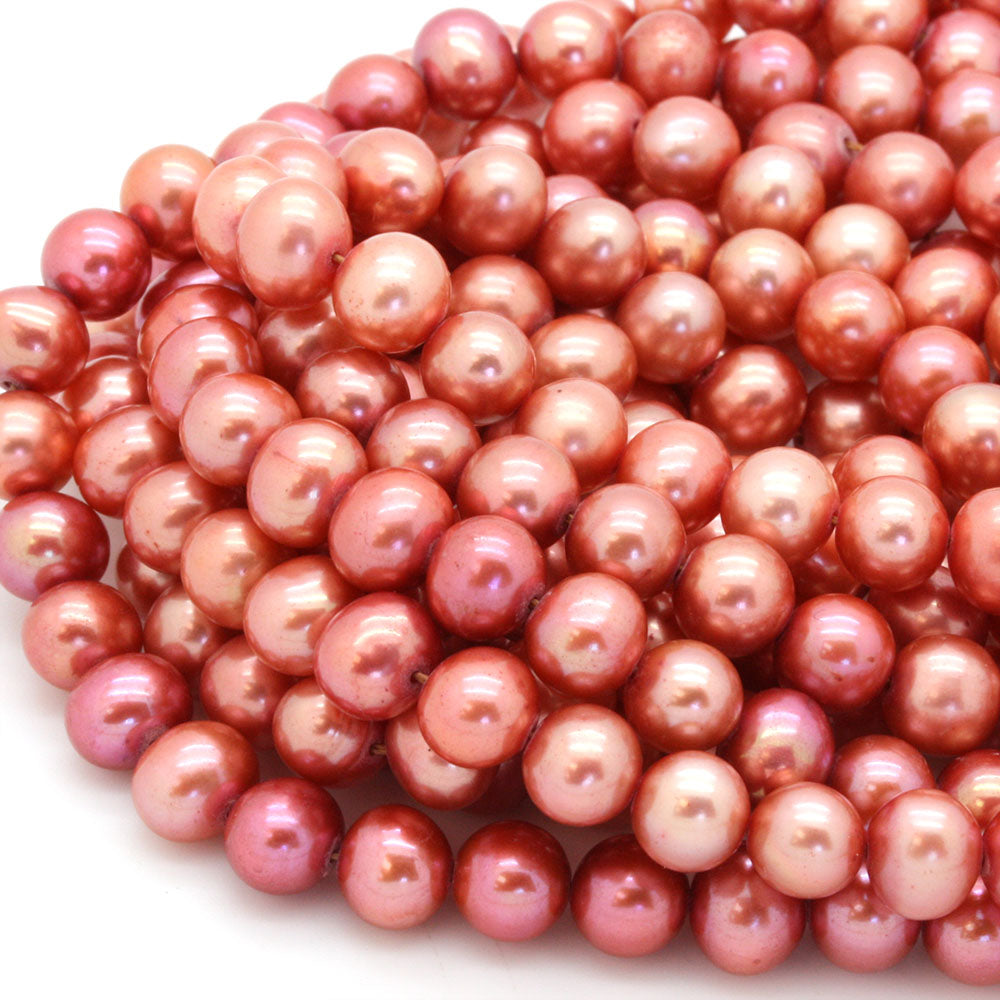 Freshwater Pearls Side Drilled Potato Copper 7mm - String of 35cm