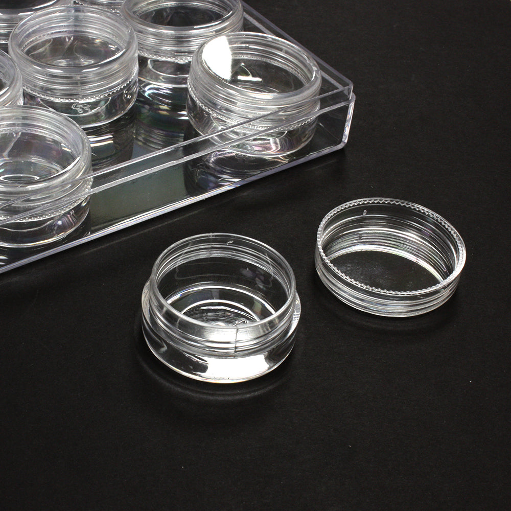 16x12cm Clear Box with 12 Screw-Top Bottles