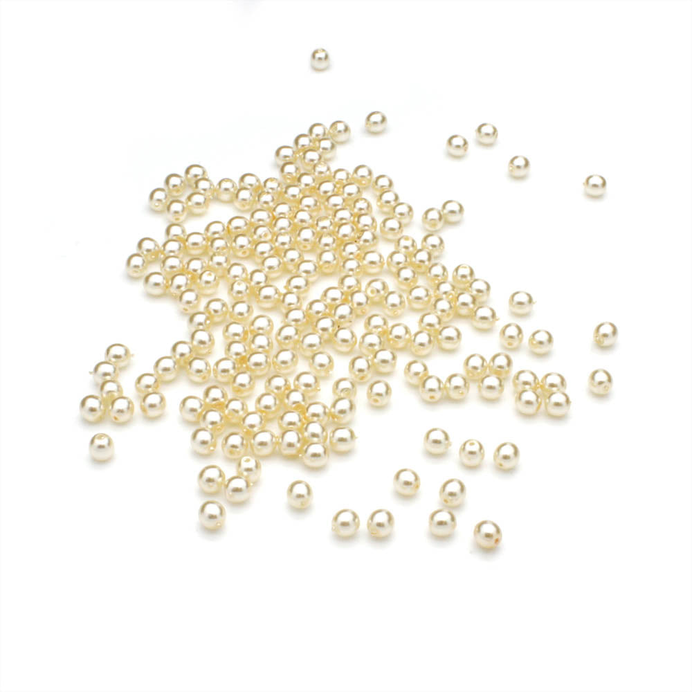 Pearl Cream Glass Round 4mm-Pack of 200