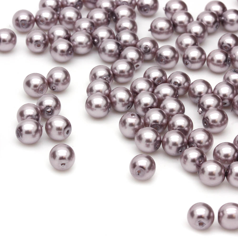 Pearl Dusky Mauve Glass Round 6mm-Pack of 100