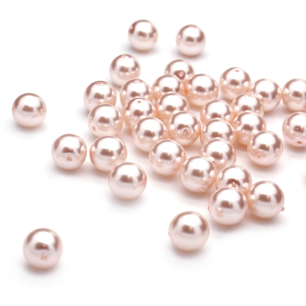 Pearl Pale Pink Glass Round 8mm-Pack of 50