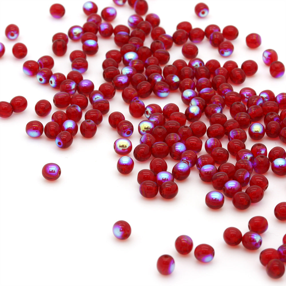 AB Bead Red Glass Round 4mm-Pack of 200