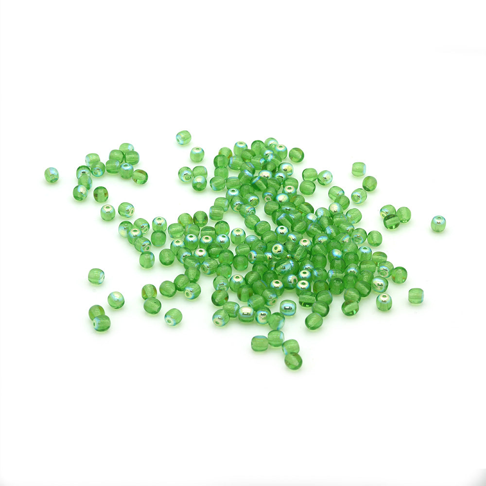 AB Bead Green Glass Round 4mm-Pack of 200