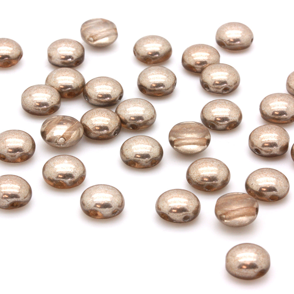 Pressed Glass Candy Bead 8mm Vintage Bronze - Pack of 30