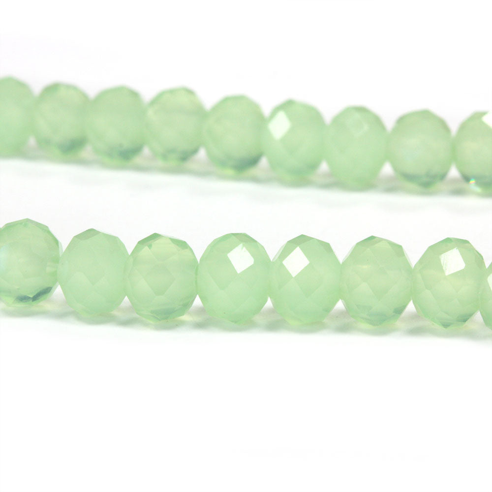 Faceted Rondelle Opal 4x6mm Pale Green 4x6mm - 1 string