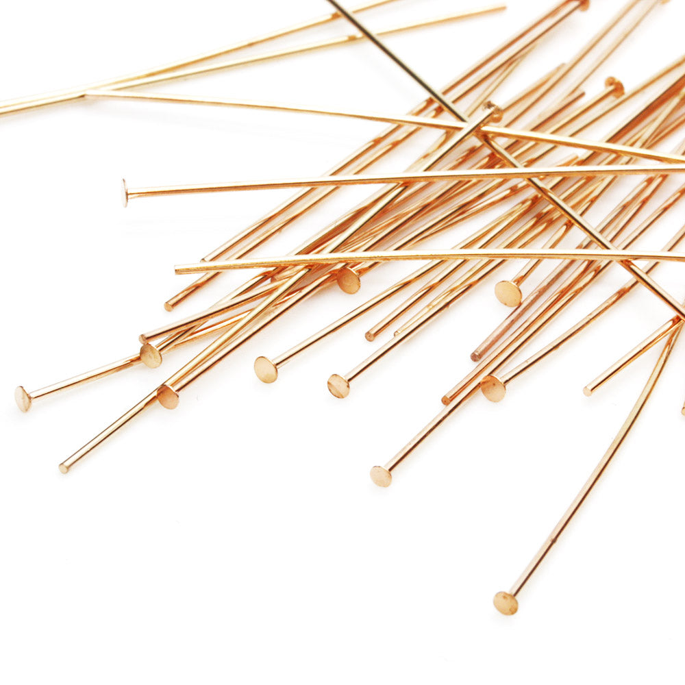 Headpin Rose Gold Plated 2inch - Pack of 100