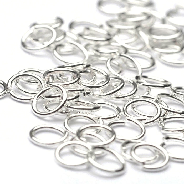 Jump Ring Silver Plated Metal 5mm-Pack of 100