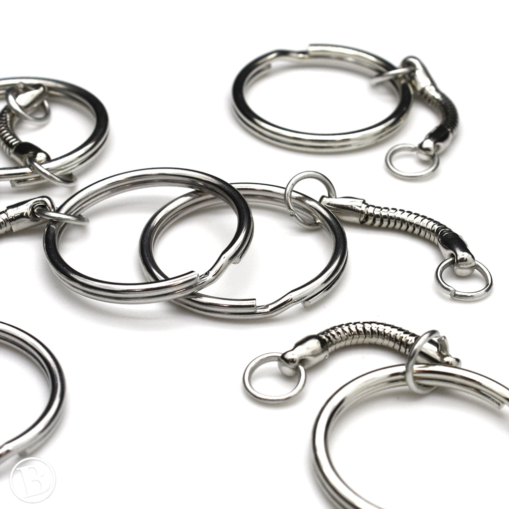 Key Ring Silver Plated Metal 30mm-Pack of 20