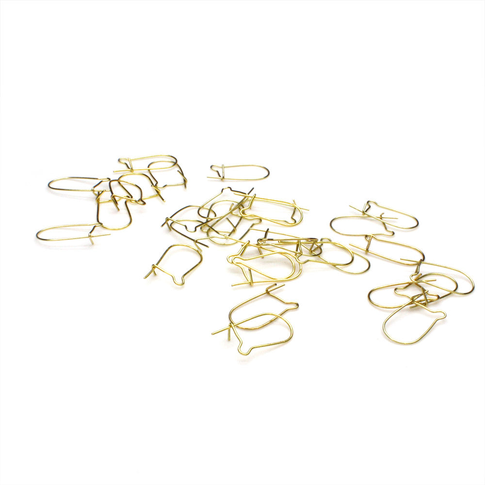 Kidney Wire Gold Plated Metal 10x15mm-Pack of 50