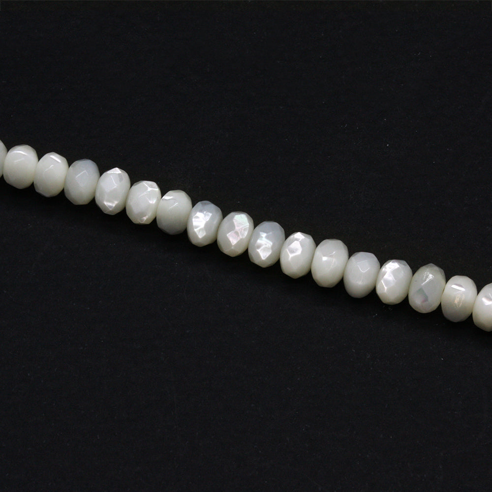 Mother of Pearl Faceted Rondelles 4x6mm - 35cm Strand