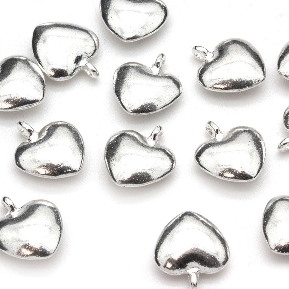 Chunky Heart Silver Plated 15x13mm - Pack of 20