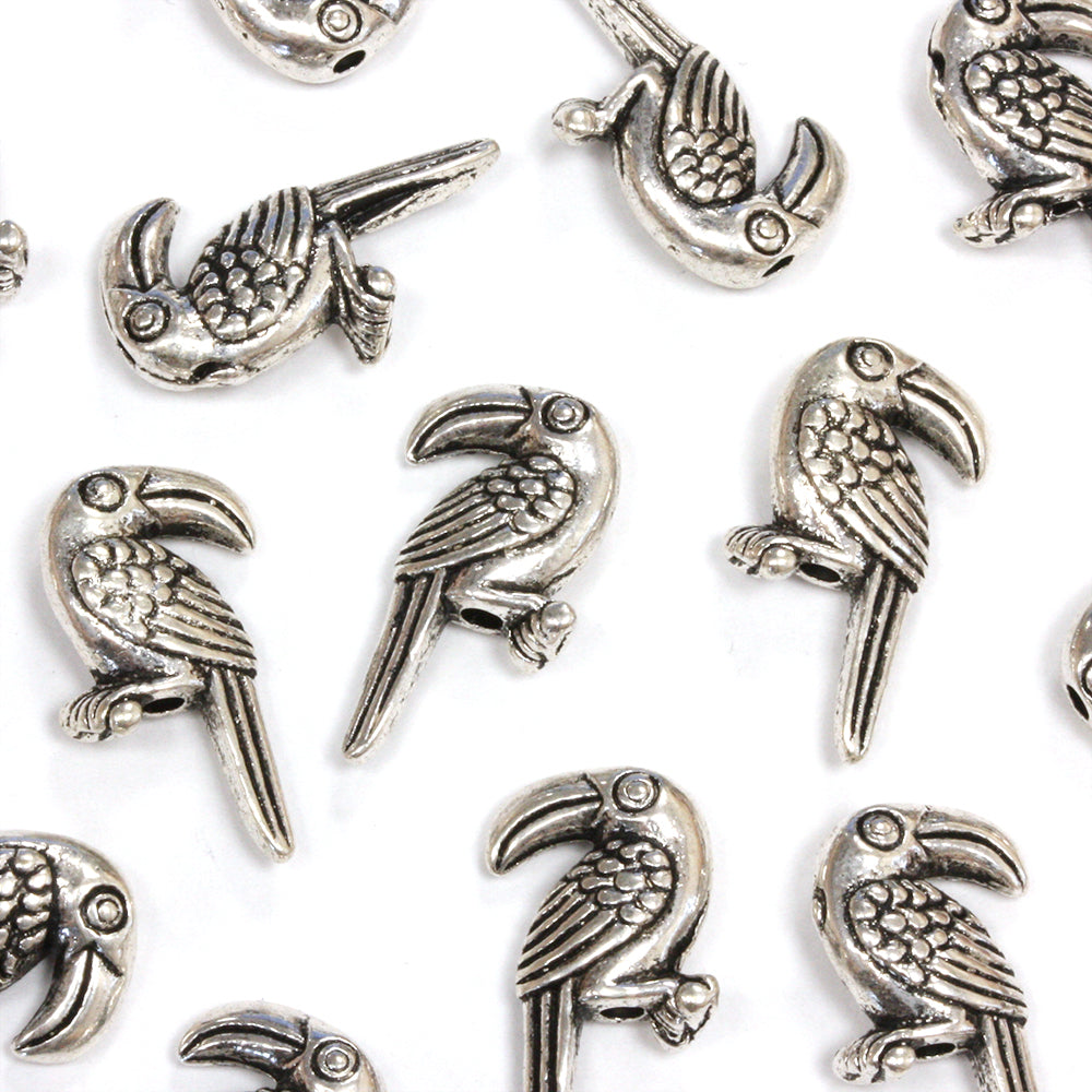 Toucan Antique Silver 20x10mm - Pack of 20