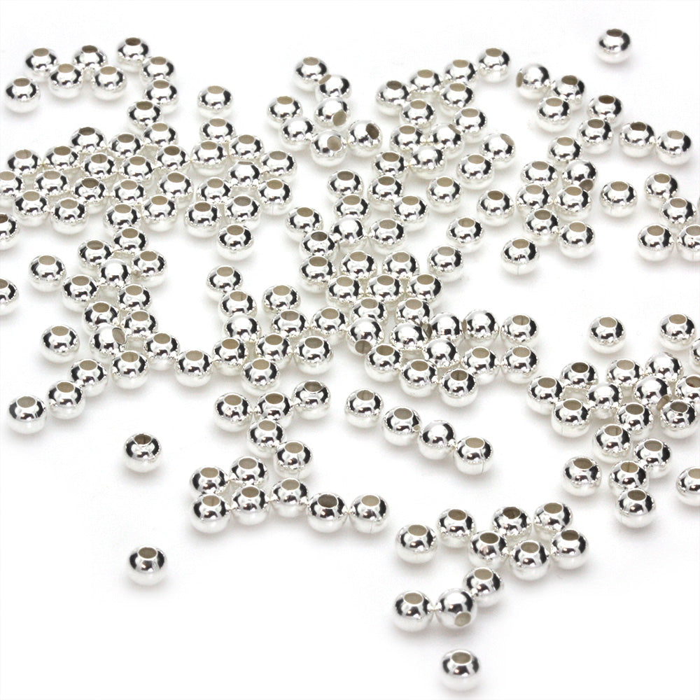 Silver Plated Brass Round 3mm - Pack of 20