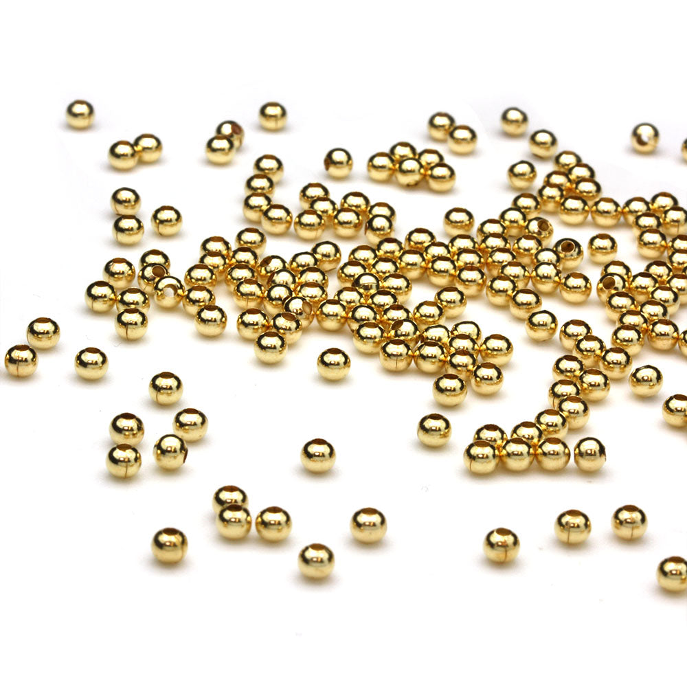 Gold Plated Brass Round 3mm - Pack of 20