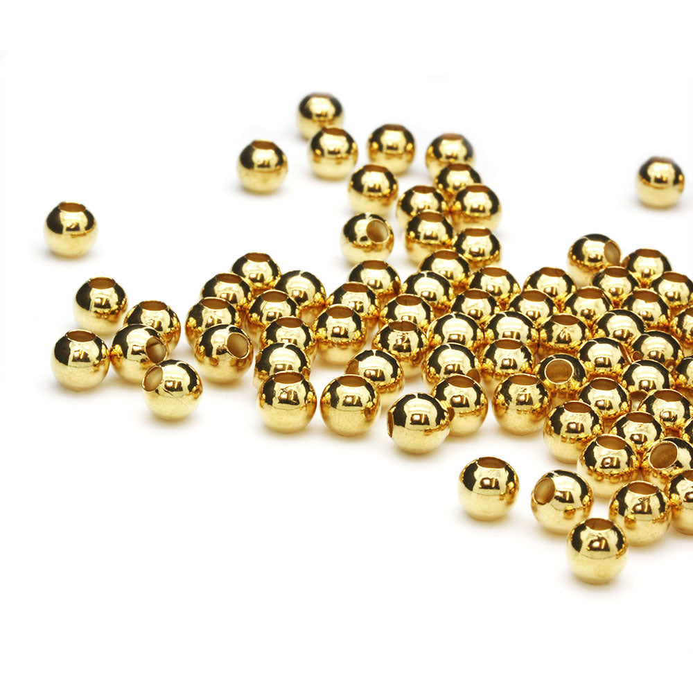 Gold Plated Brass Round 6.5mm - Pack of 50