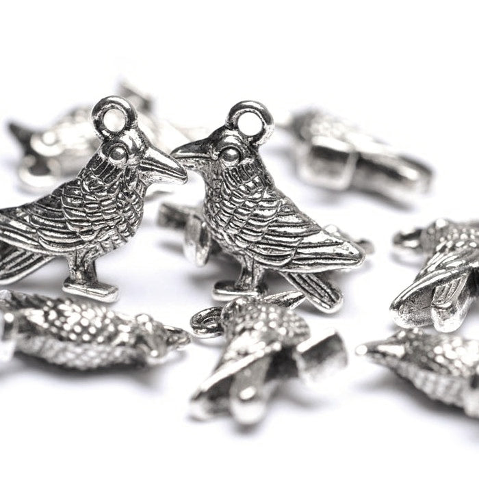 Crow Antique Silver 14x18mm - Pack of 10