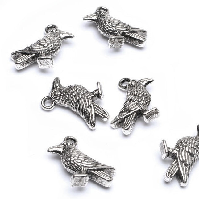 Crow Antique Silver 14x18mm - Pack of 10