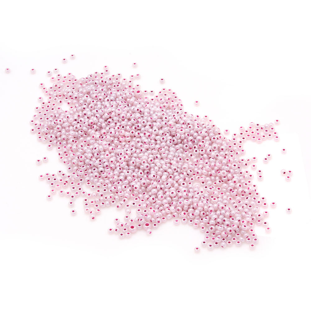 Pearlescent Czech Pink Glass Rocaille/Seed 11/0 Pack of 100g