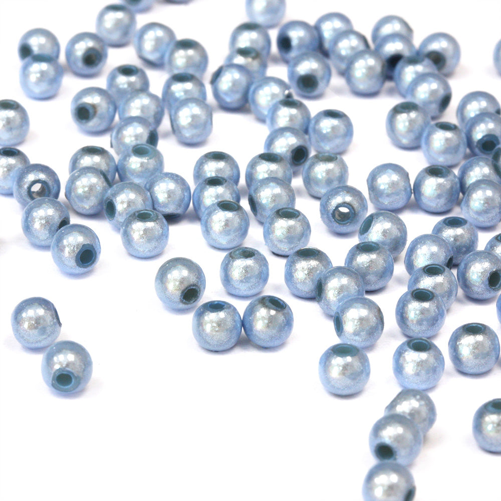 Miracle Bead Light Blue Plastic Round 4mm - Pack of 200