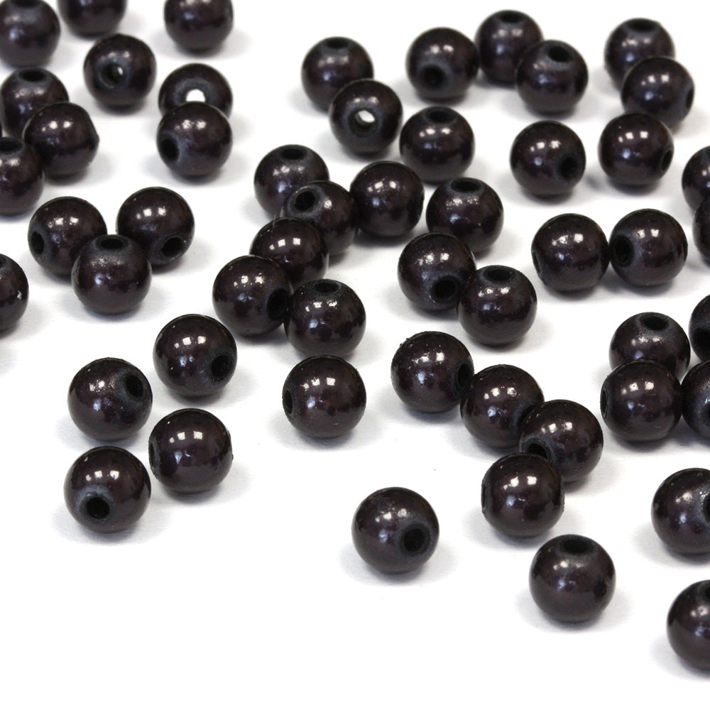 Miracle Bead Black Plastic Round 6mm - Pack of 200