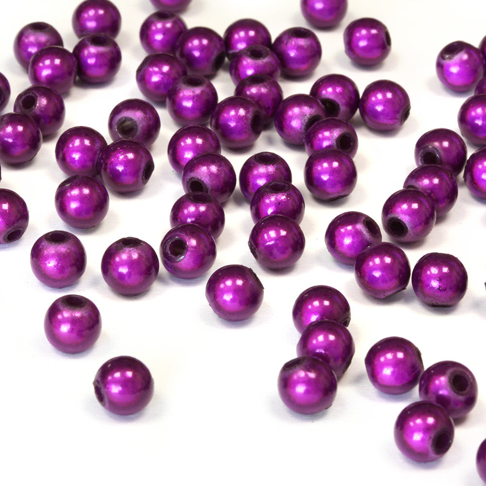 Miracle Bead Purple Plastic Round 6mm - Pack of 200