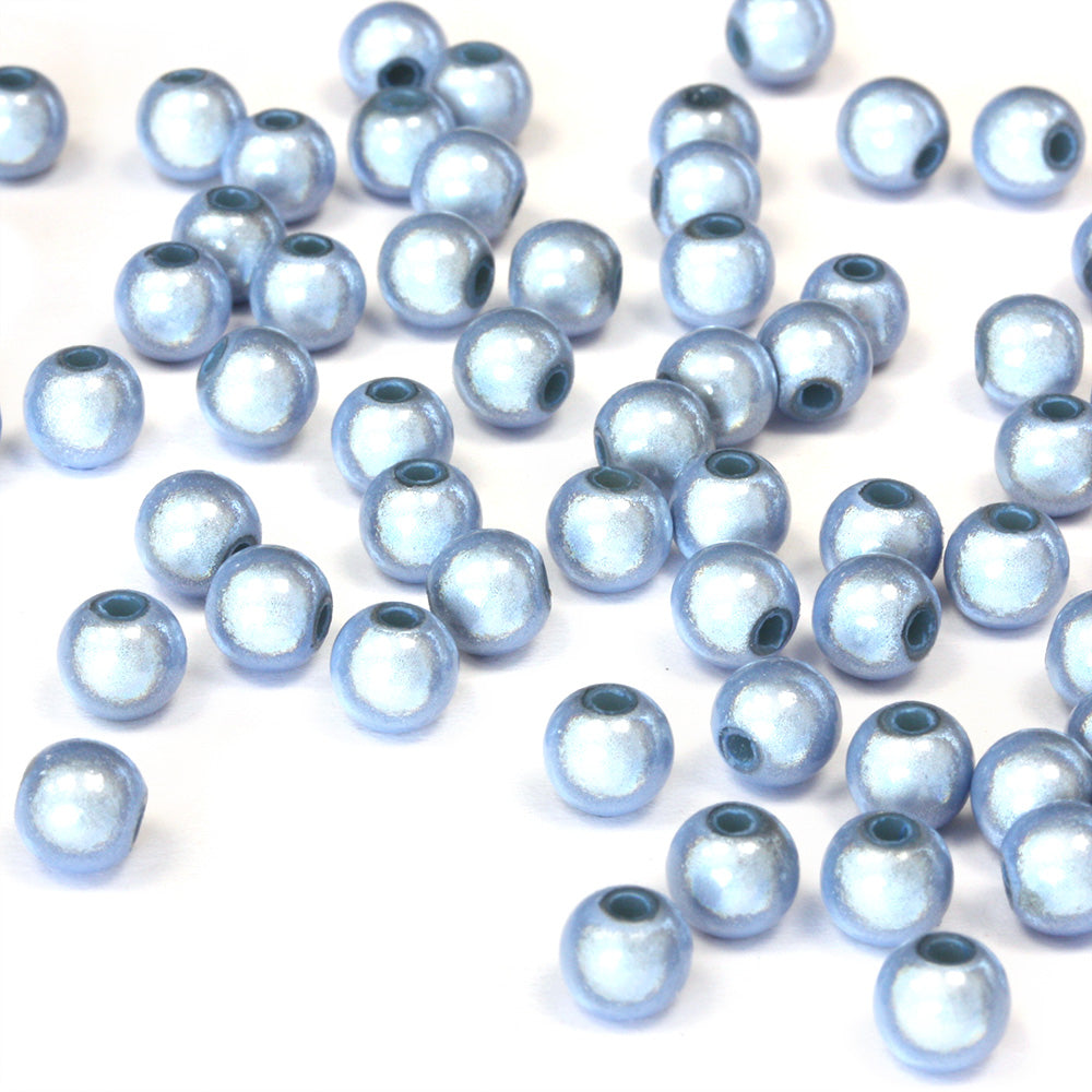 Miracle Bead Light Blue Plastic Round 6mm - Pack of 200