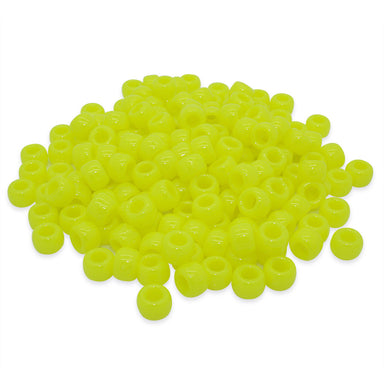 kids plastic neon yellow coloured  pony beads with large holes