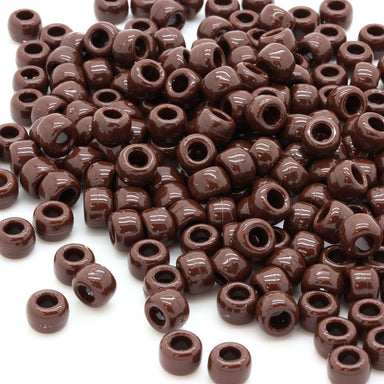 kids plastic brown coloured  pony beads with large holes