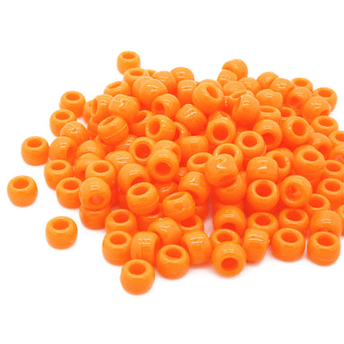 kids plastic orange coloured  pony beads with large holes