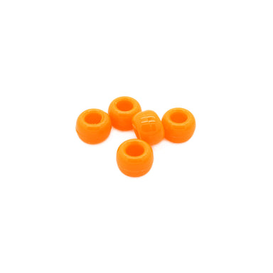kids plastic orange coloured  pony beads with large holes