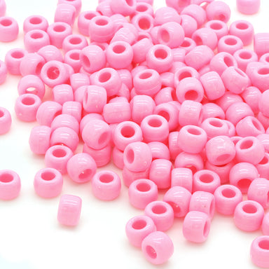 kids plastic pale pink coloured  pony beads with large holes
