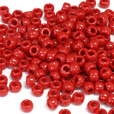 kids plastic red coloured  pony beads with large holes