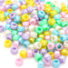 kids plastic mix of spring coloured  pony beads with large holes