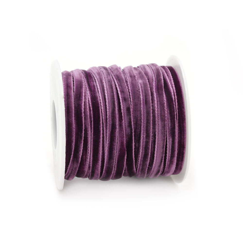 Velvet Ribbon Dark Purple 4mm - Reel of 20yds