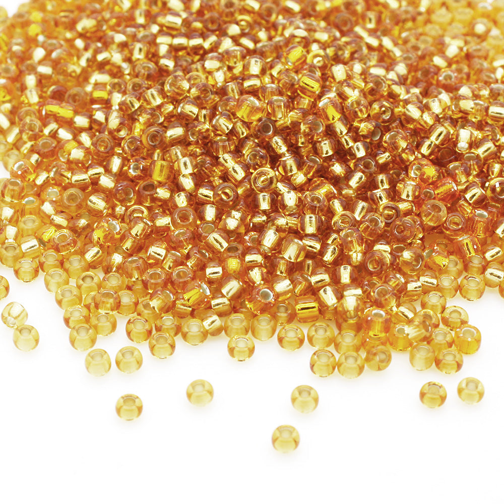 Silver Lined Czech Gold Glass Rocaille/Seed 8/0-Pack of 100g