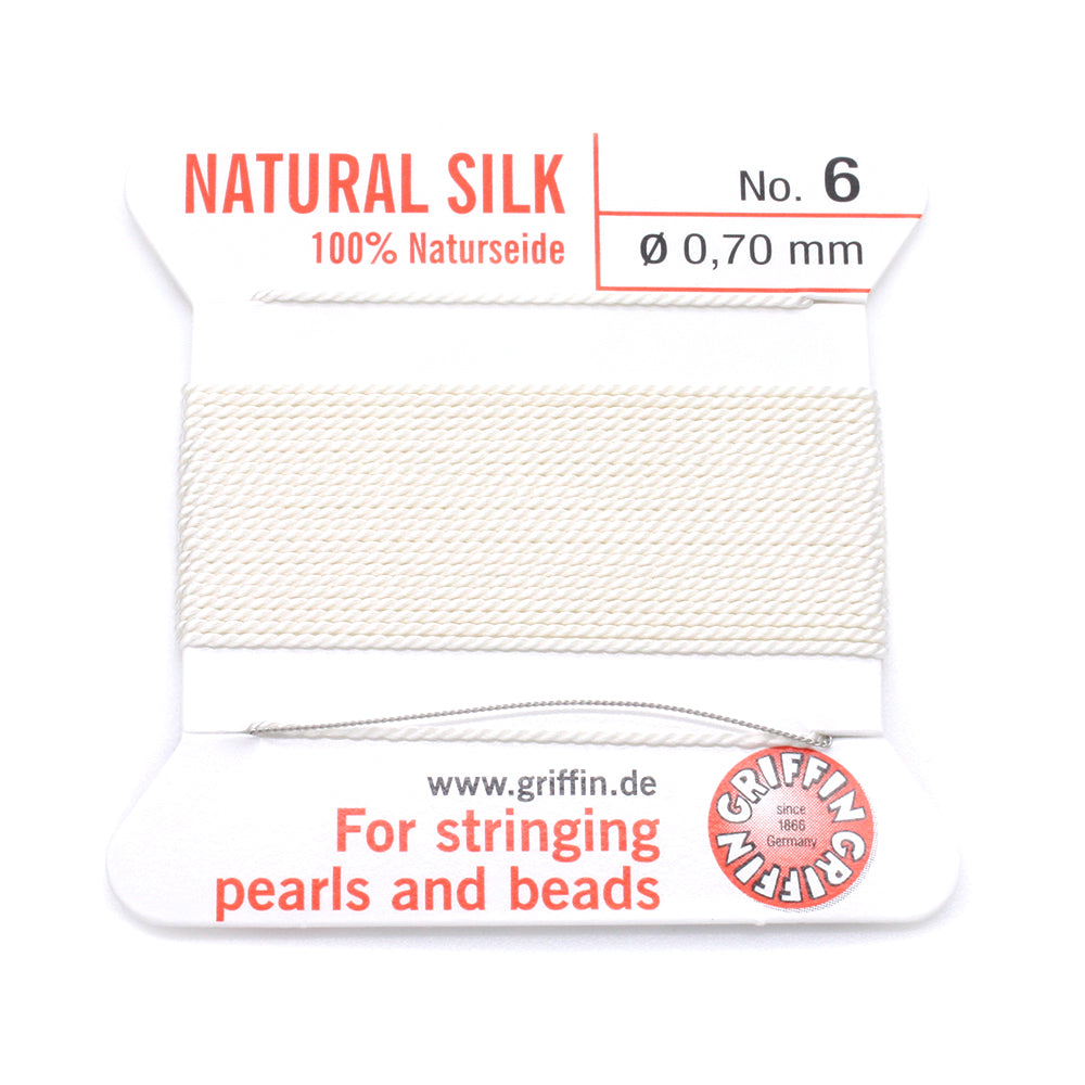 Medium Thread White Silk 0.7mmx2M-Pack of 1