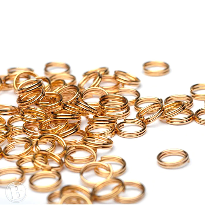 Split Ring Gold Plated 7mm-Pack of 10
