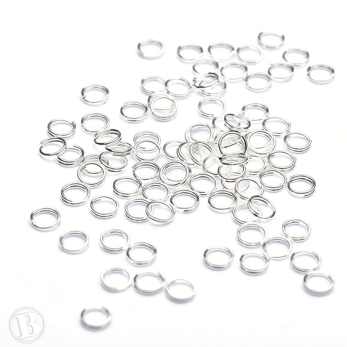 Split Ring Silver Plated 5mm-Pack of 15