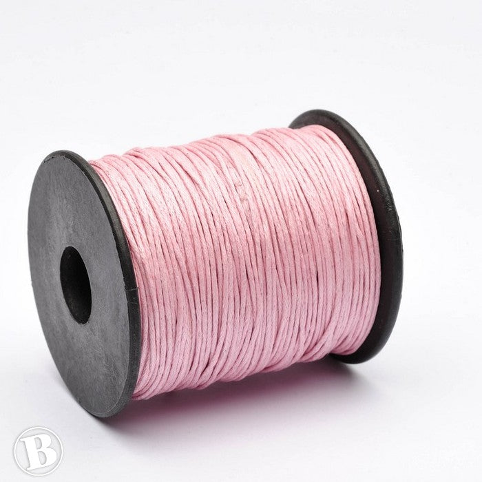 Waxed Pale Pink Cotton 1mm-Pack of 100m