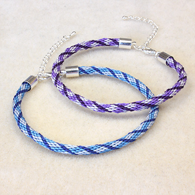 Free  Instructions Spiral Stripe Kumihimo Bracelet