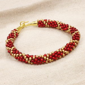 Free Instructions : Red Beaded Kumihimo